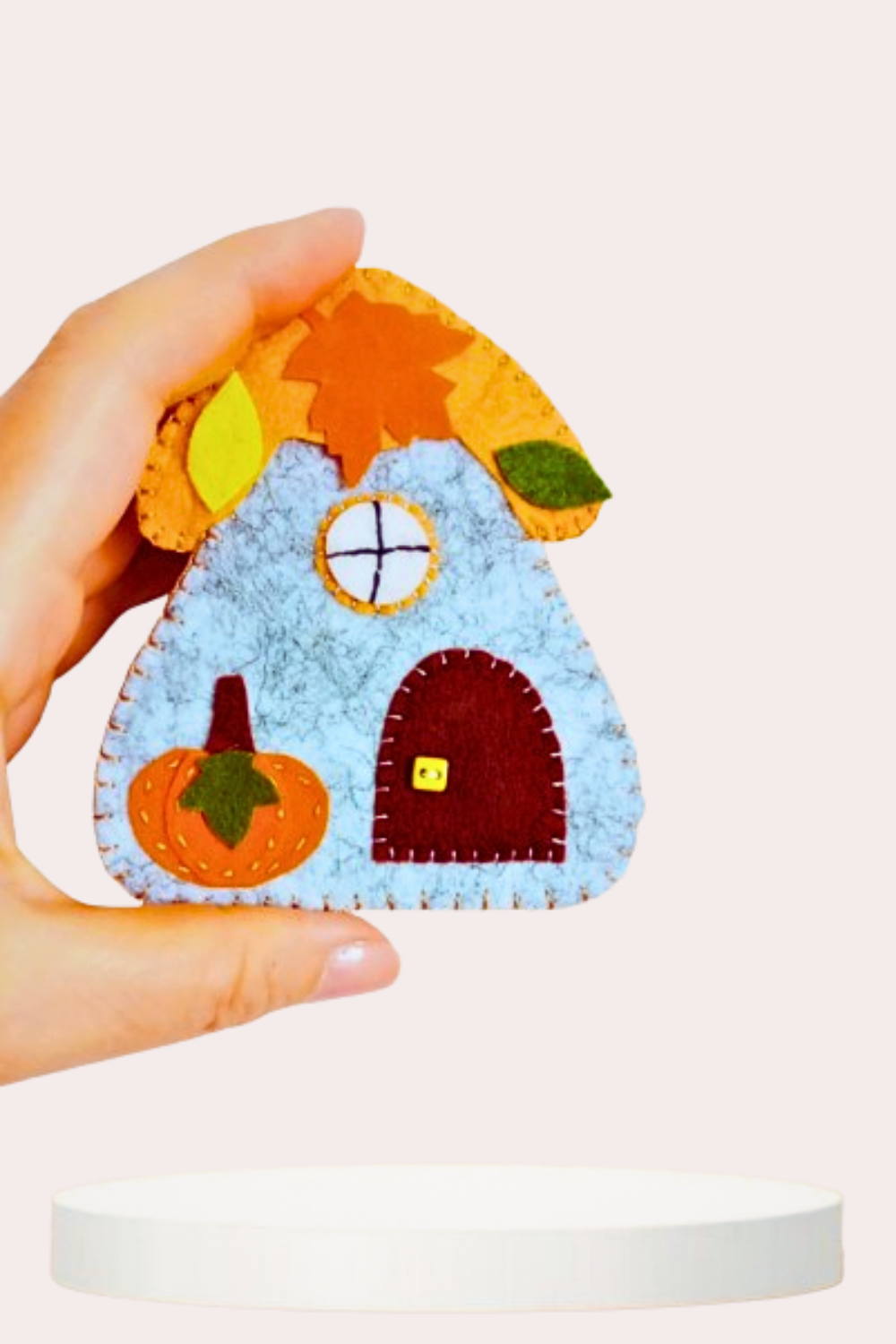 Felt pumpkin house ornament pattern PDF β Halloween felt house DIY sewing tutorial