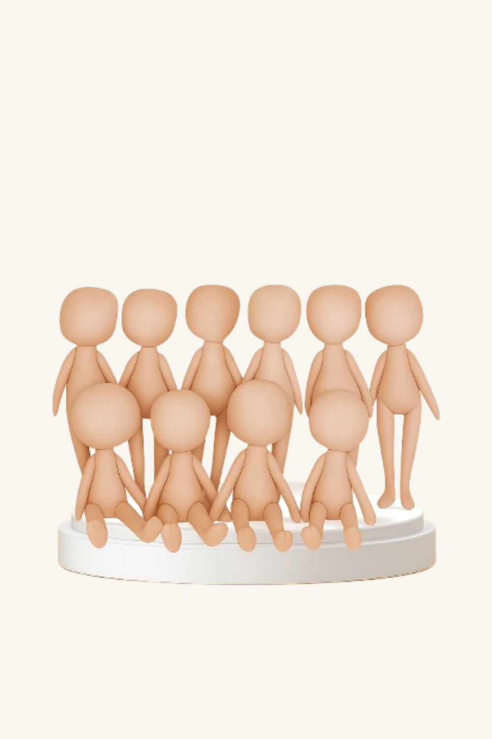 Set of 10 Almond Textile Blank Dolls – Wholesale Crafting Dolls