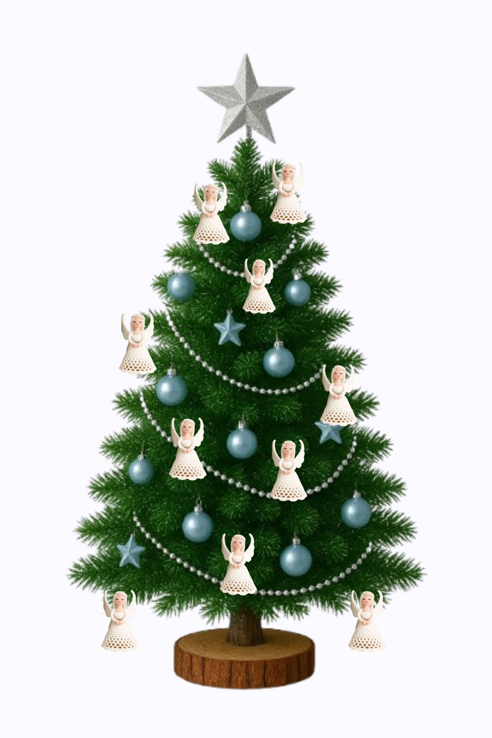 Christmas crochet angel pattern – easy DIY ornament tutorial, small handmade angel for Christmas tree decoration.