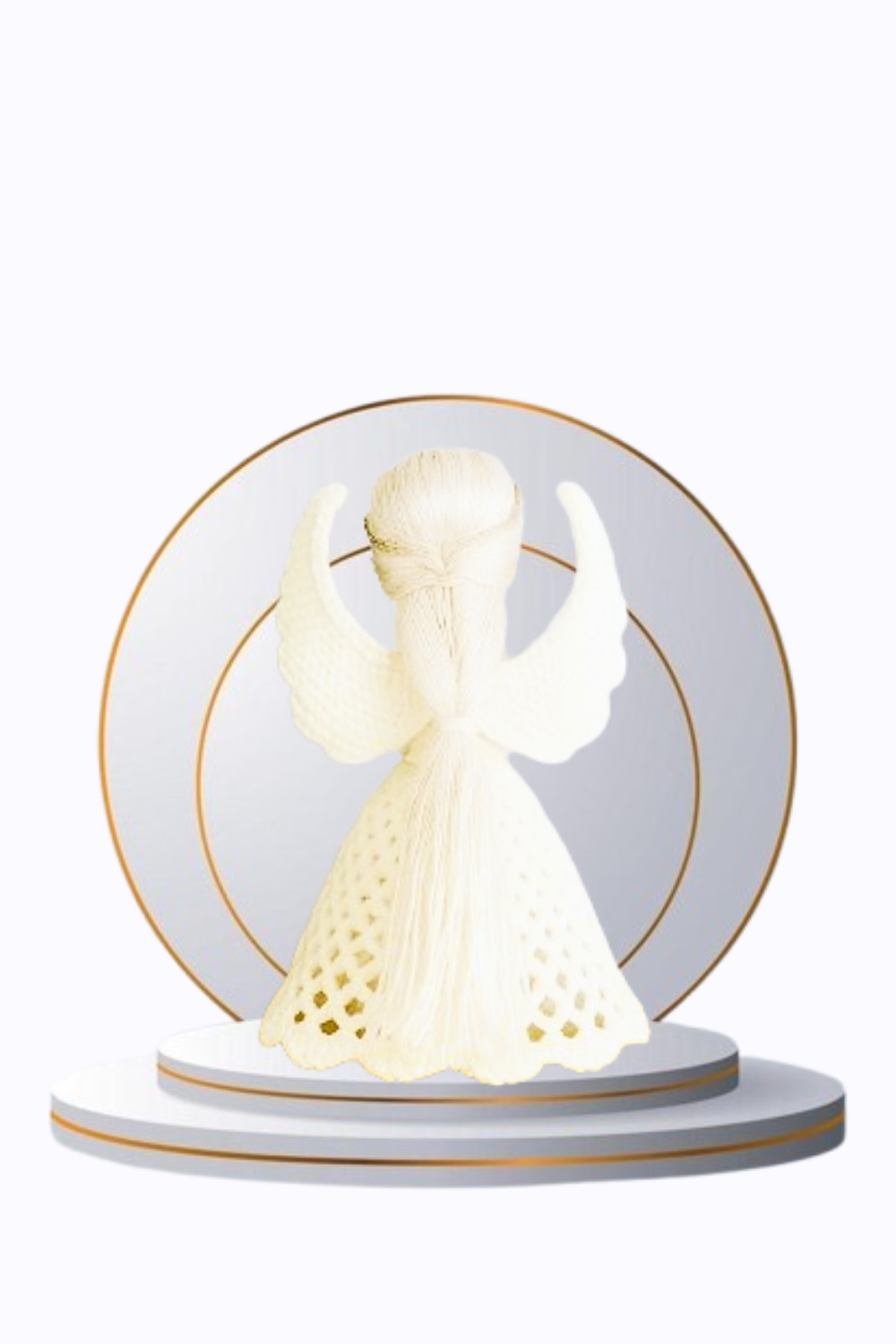 Crochet angel amigurumi pattern – tiny angel doll, perfect for Christmas tree or handmade holiday gift idea.