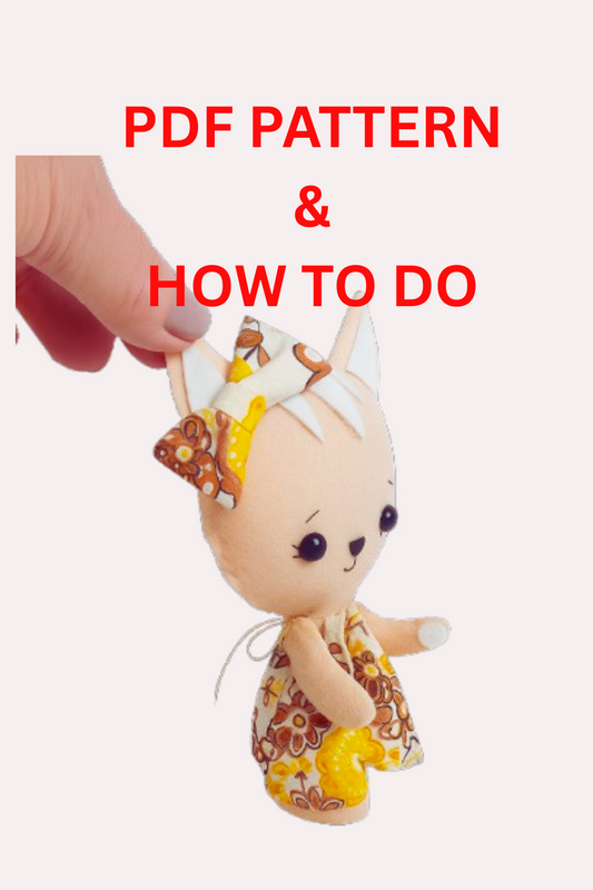 step by step felt cat sewing tutorial illustration