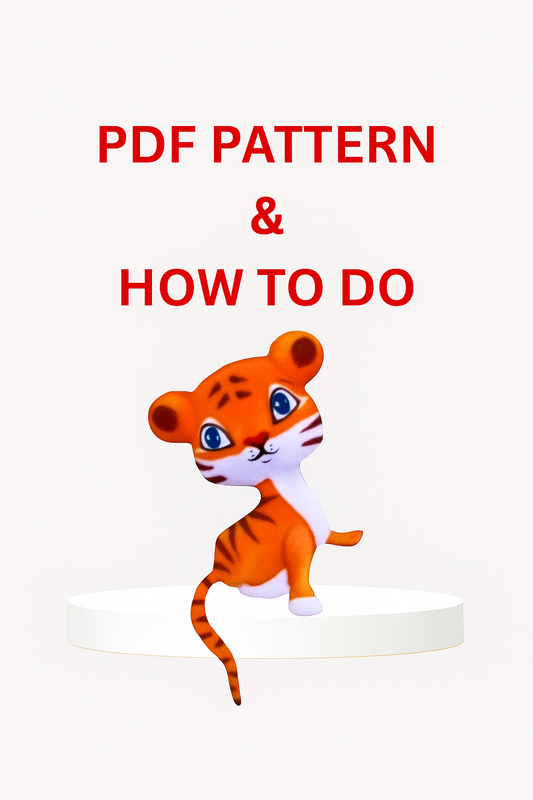 Printable felt sewing toy pattern – DIY hand-stitched plush animal template for beginners and crafters