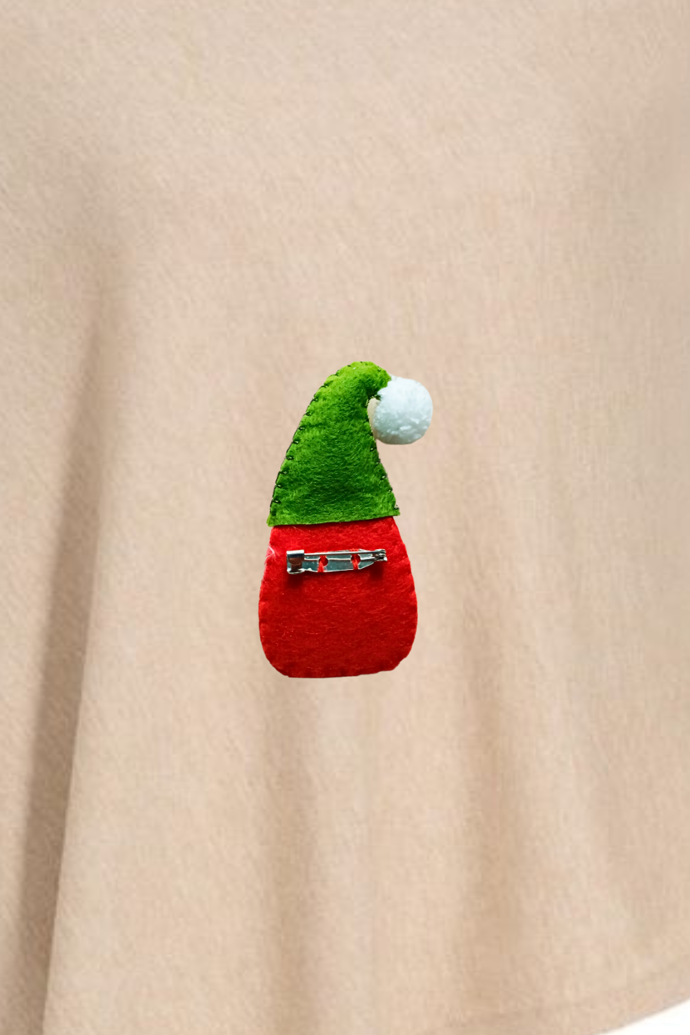 Christmas gnome ornament gift packaging idea made from felt and hand-sewn details
