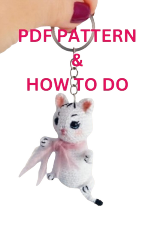 Handmade crochet cat pattern with detailed instructions for crafting